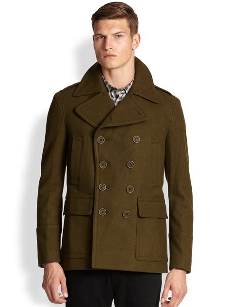 burberry pea coat sale mens|burberry men's cashmere overcoat.